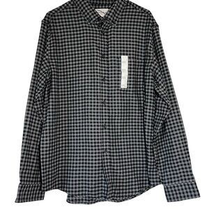 Goodfellow & Co Black and Gray Casual Button Down Long Sleeve Men’s Shirt Sz L